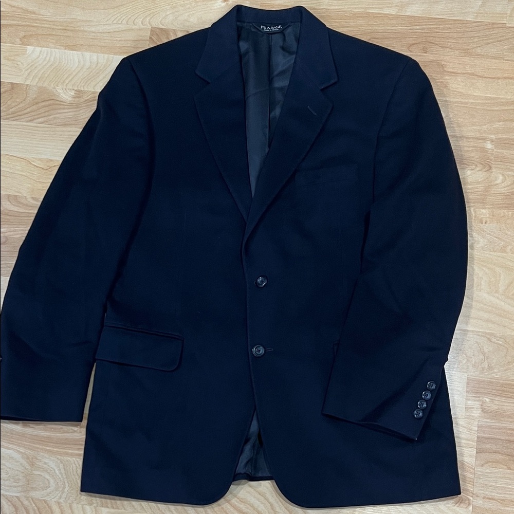 JOS A BANK 100% CASHMERE 2 BUTTON NAVY SPORTSCOAT BLAZER 40 SHORT